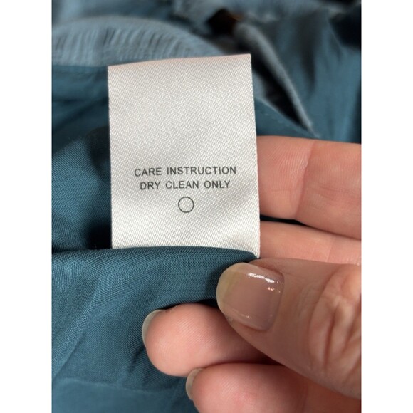 Tularosa Nanette Cut Out Dress Dusty Blue Small Cotton Blend Lined Maxi Plunge - Picture 6 of 11